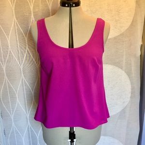 Fuschia pink high-low tank top